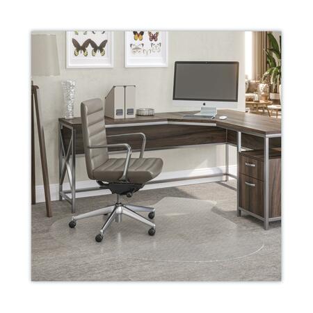DEFLECTO Frequent Use Chair Mat, Medium Pile Carpet, 60 x 66, L-Shape, Clear CM14002K